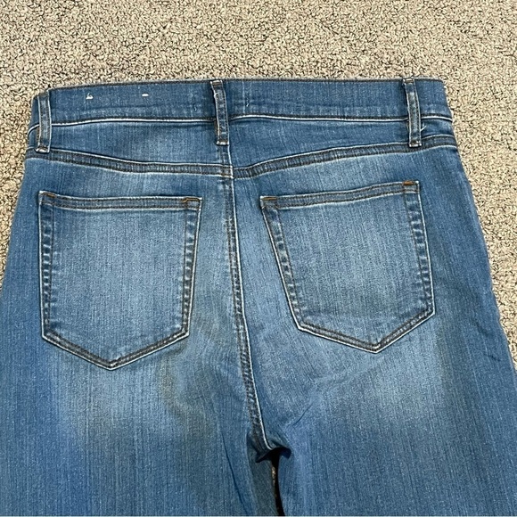 Loft The Kick Crop Denim Jeans Womens Size 27/4 Blue Bootcut Button Fly - Picture 12 of 12